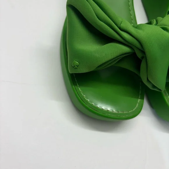 Kate Spade Vibrant Green Bow Sandals - Picture 2 of 7